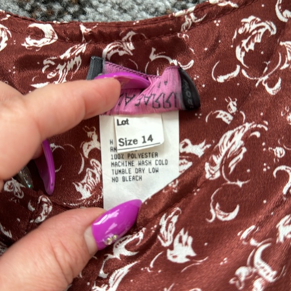 Tina Barrie Vintage Peplum Top & Skirt Set Maroon 12/14 - Picture 4 of 9